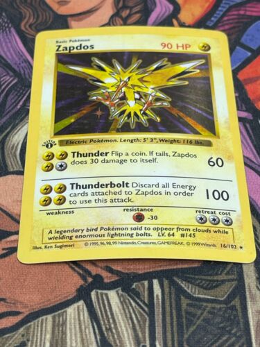Zapdos Base Set Shadowless 1ª Edición - Imagen 2 de 4