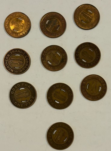 10 North Dakota Transit Tokens 260-I (Quarter Coin Size) Lot 293