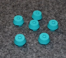 (6) 2x2 Blue - Green Round Tapered Cone Bricks ~ Lego ~ NEW ~