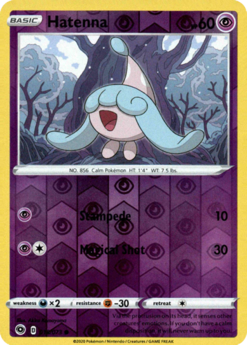 HATENNA 018/073 REVERSE HOLO Champion's Path Pokemon Card PACK FRESH Mint - Picture 1 of 2