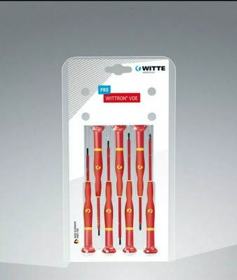 Witte - PRO WITTRON VDE 1,000V Insulated 7 Piece Set: 4 Slotted, 2 Phillips i...