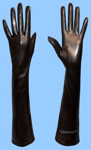 WOMENS-size-8-5-2XL-EXTRA-LONG-SILK-LINED-GENUINE-BLACK-LAMBSKIN-LEATHER-GLOVES