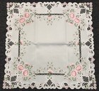 Embroidered Tablecloth Night Stand Coffee Side End Table Cover 33x33" Ivory