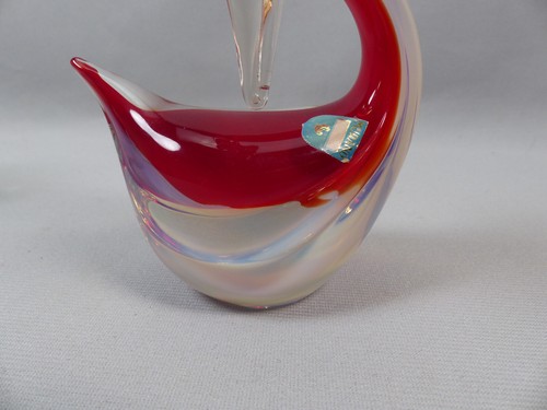 Vintage MCM Antonio da Ros für Cenedese Murano Sommerso Opal Kunstglas Schwäne - Bild 5 von 11