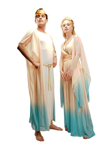 H-K3-4 Men Women Caesar Emperor Queen Athenian Goddess Greek Toga Costume - Picture 9 of 20