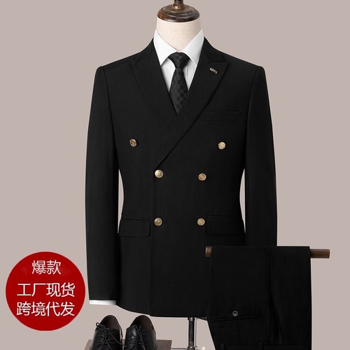 Men's Double Breasted Business Suit + Pant Formal Groom Tuxedo Party Prom Blazer - Picture 7 of 17