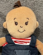 Manhattan Baby Boy Plush 12" Brown Skin, Eyes And Hair. With Clothes