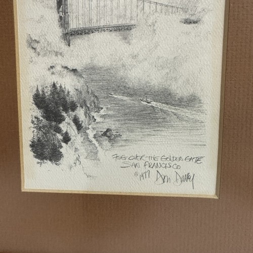 Vintage Set (2) 1977 San Francisco Don Davey Druck Lithographie Bleistiftzeichnungen - Bild 5 von 10