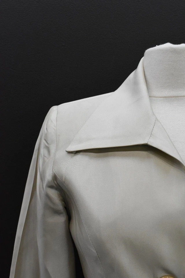 J S Collections Womens Off White Roll Up Cuff Split Three Button Dress Blazer 8 - Image 3 of 4