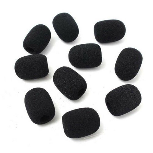 10x Mini Microphone Windscreen Foam Cover For Lapel Lavalier Headset Mic Black ~ - Picture 4 of 9