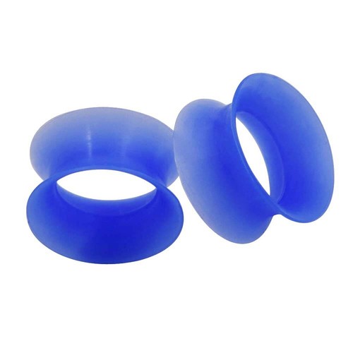 Pair Silicone Soft Ear Tunnels Plugs Gauges Earskin Earlets Expander 2g-3/4" - Picture 6 of 32