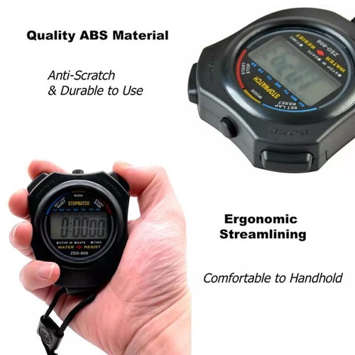 2x Digital Stopwatch Digital LCD Sports Counter Chronograph Timer Odometer Watch - Picture 6 of 21