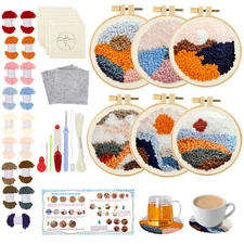 DIY Cross Stitch Threads Sewing Tools Kit Magic Embroidery Pen Punch Needle Kit