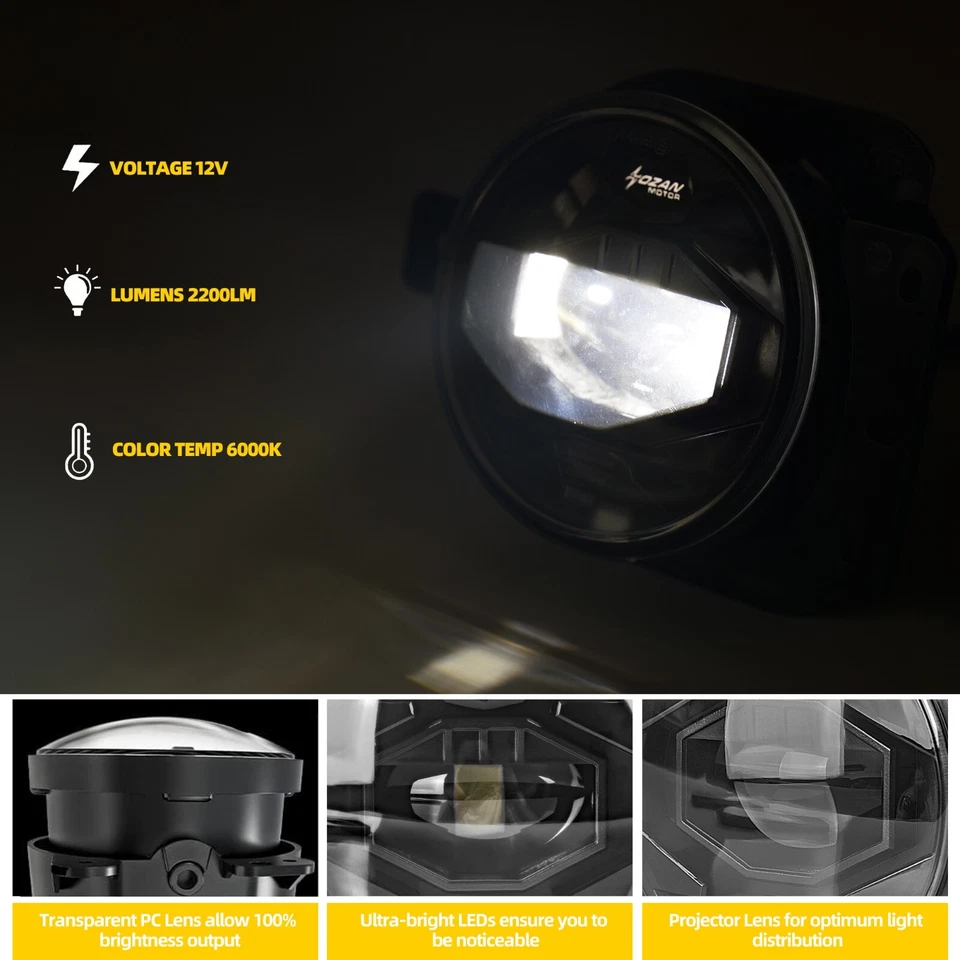 圆形 LED 雾灯组件适用于 2016 - 2023 丰田塔科马,2014 - 2023 4Runner — 第 3/4 张图片