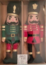 2pk Jingle & Joy 12" Soft Felt Toy Soldier Figures Red & Green Christmas Holiday