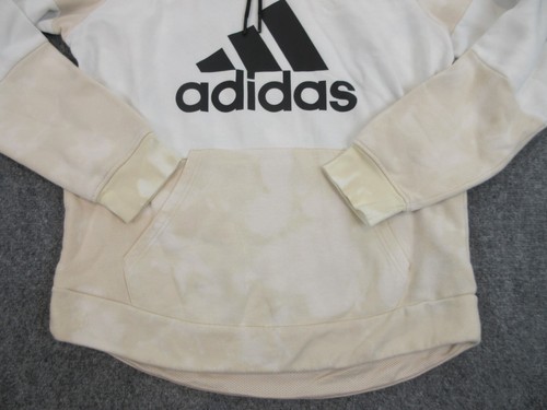 Adidas Sweater Mens Adult Medium White Beige Casual Outdoors Hoodie Sweatshirt - Picture 2 of 11
