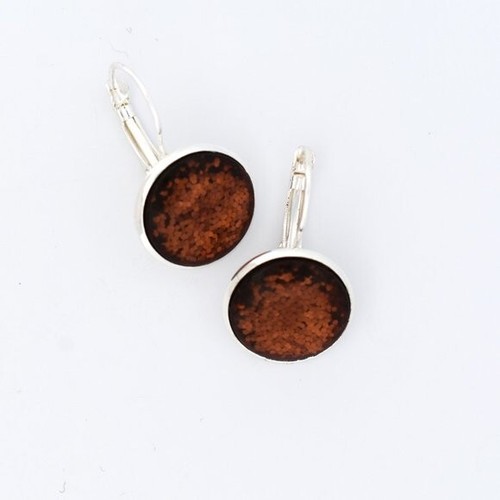 Sparkling Silver Glitter Resin Cabochon Lever Back Earrings | NEW | Gift For Her - Picture 7 of 11