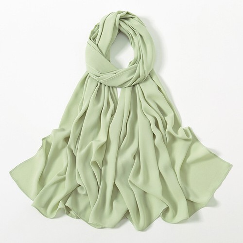 Plain Colors Chiffon Scarf Hijab Shawl Wrap Women Soft Scarves Headband Muslim - Picture 30 of 30