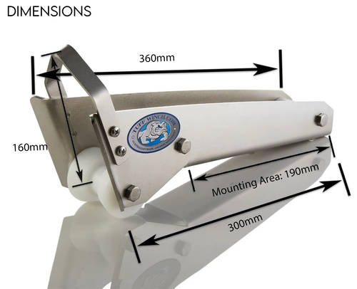TUFF Bowsprit 3 Roller Design 360mm 316 Stainless Steel Boats 4-7m AUS Made - Picture 4 of 6