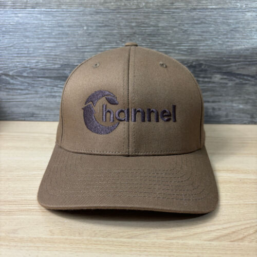 Channel Hat Cap Fitted S/M Brown Flexfit Mens