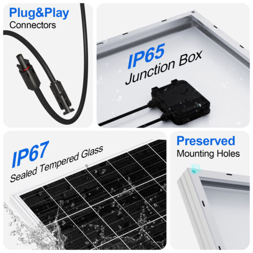 ECO-WORTHY 195W Watt Mono Solar Panel 12V Battery Charger Home Boat RV Off Grid - Picture 9 of 12