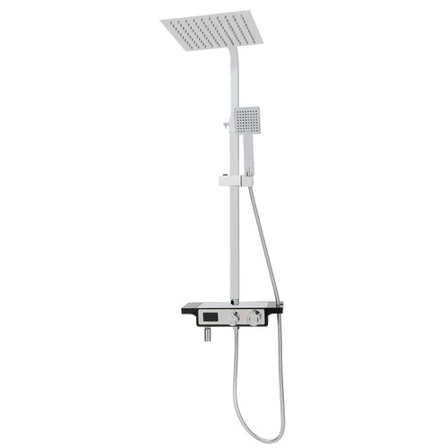 Duschsystem mit Thermostat Duscharmatur Regendusche Duschset Handbrause Chrome - Bild 13 von 19