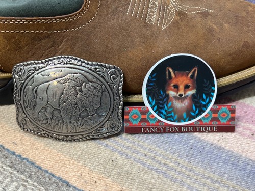 BUFFALO CONCHO WESTERN SILVER BELT ADJUSTABLE BUCKLE MEN WOMEN UNIQUE FESTIVAL - Picture 7 of 7