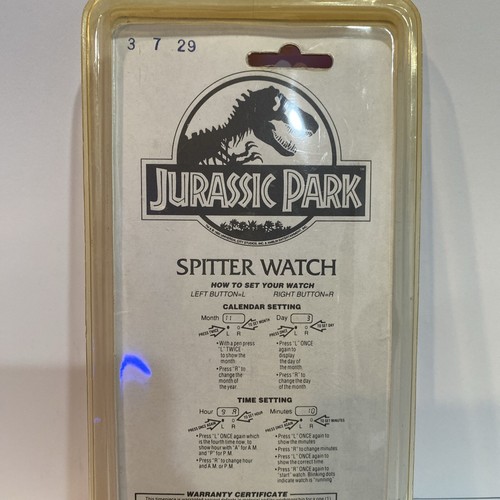 Vtg Kids Jurassic Park Spitter Watch Dinosaur Hope 1992 MIP New in Package - Picture 5 of 6