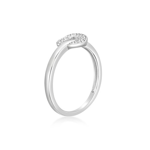 925 Sterling Silver Heart Promise Ring With 0.05 CTTW Diamonds Rare Gift For Her - Picture 23 of 33
