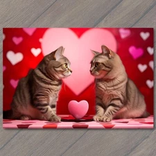 Art Print Feline Romance Love-struck Cats Celebrate Valentine’s Day 💖🐾