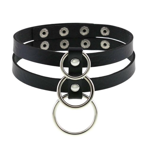 Collana girocollo punk pelle cuore girocollo borchie donna bigiotteria moda sal - Foto 32 di 45