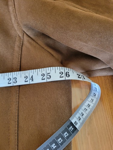 Vintage X Large Dockers Mens Brown Suede Zip Jacket Classic Look Faux Fur Lined - Picture 5 of 17