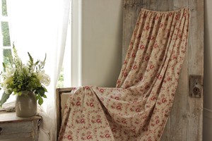 Curtain Faded Floral French Fabric C1890 Red Flowers French