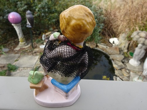 Vtg 1950s RELCO Figurine MADEMOISELLE FIFI Risque Pin Up in Black Lace on Phone - Picture 3 of 6