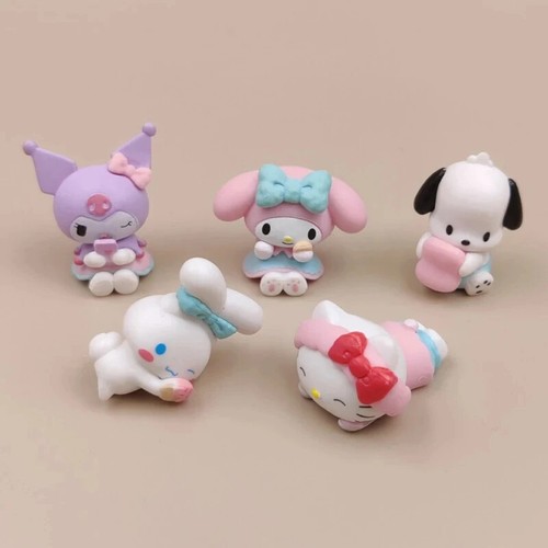 5Pcs Anime Figures Kuromi Pochacco Cinnamoroll Melody Doll Table Ornaments New - Picture 6 of 6