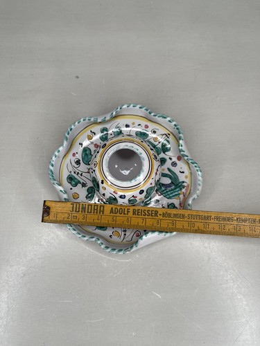 Vintage Ditta Grazia Deruta Italy Match Vesta Holder Ashtray Majolica Pottery - Picture 9 of 9