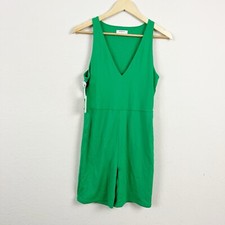 Babaton Aritzia Contour V Neck Gloss Green Jumpsuit Size Large