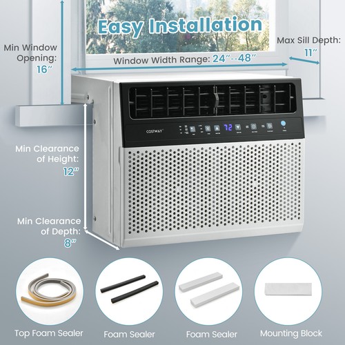 12000 BTU Window Air Conditioner Over the Sill AC up to 400 Sq.Ft. with Remote - Picture 8 of 9
