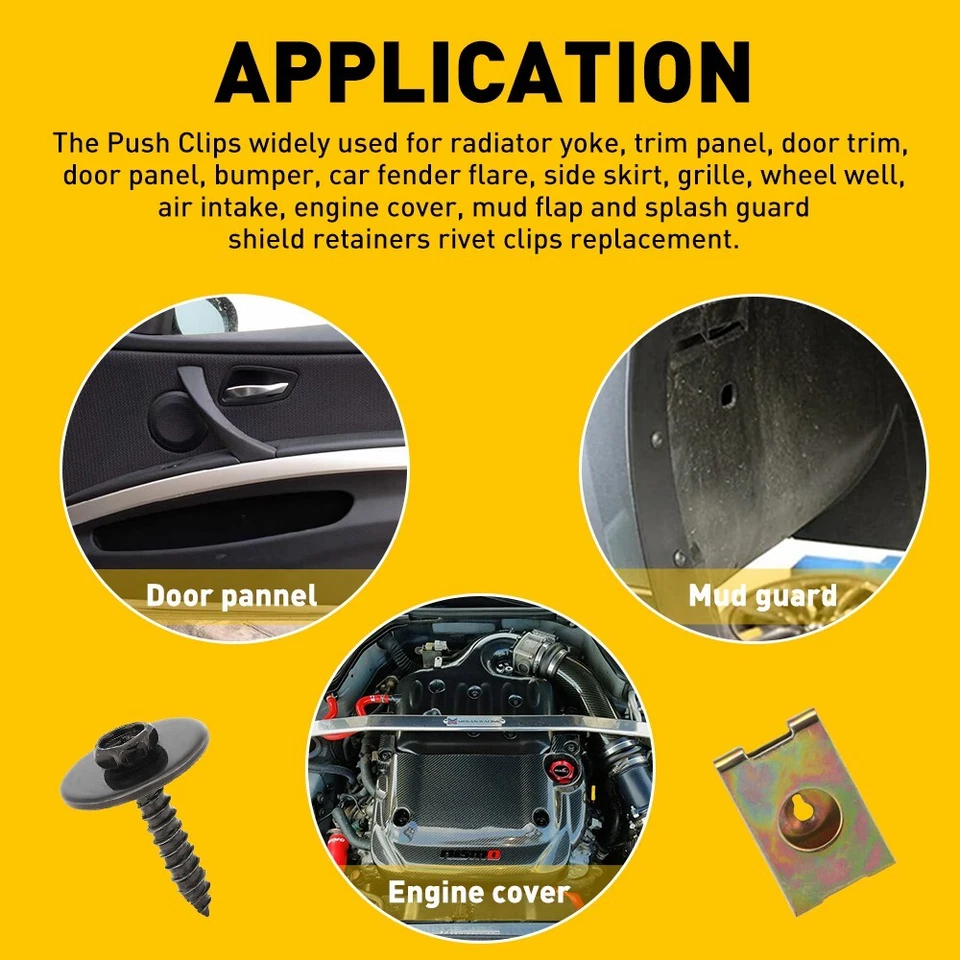 Kit de pernos hexagonales para guardabarros de sujetador de carrocería de auto de 80 piezas tuerca en U para clips BMW 1/3/5/6/7/Ser Foto 4 de 4