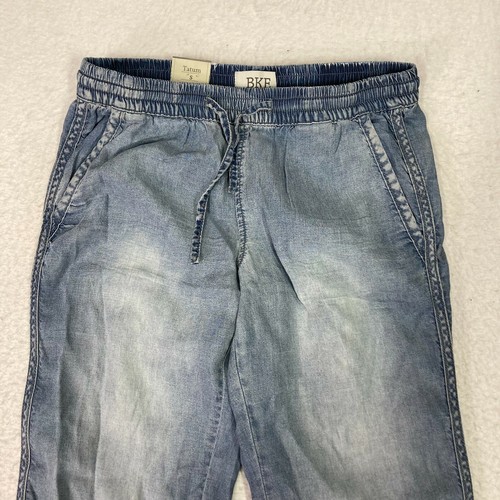 NEW BKE Tatum Jeans Womens Size Small Elastic Waist Chambray Tencel $55 Comfy - Picture 3 of 12