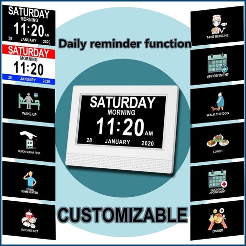 Large Digital Day Calendar Clock, Dementia Clock with Day and Date for Elderly - Picture 5 of 9