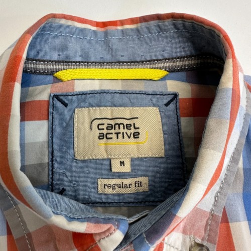 Camel Active Shirt Mens Medium Check Short Sleeve Button Down Casual Regular Fit - Picture 7 of 11
