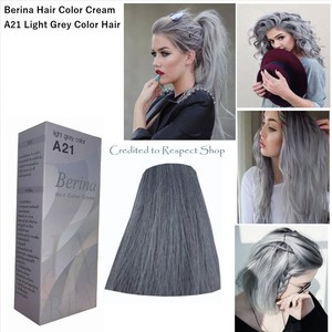 Berina A21 Permanent Hair Dye Color Cream Light Grey Silver Cool