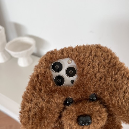 Teddy Dog Case For Xiaomi Warm Plush Fluffy Cartoon Phone Cover Girls ShockProof - Picture 4 of 14