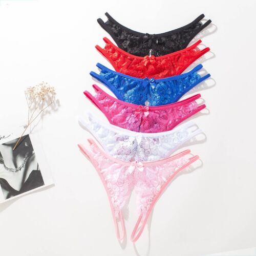 Sexy perizoma mutandine aperto all'uncinetto perizoma pizzo senza cavallo biancheria intima da notte - Foto 2 di 29