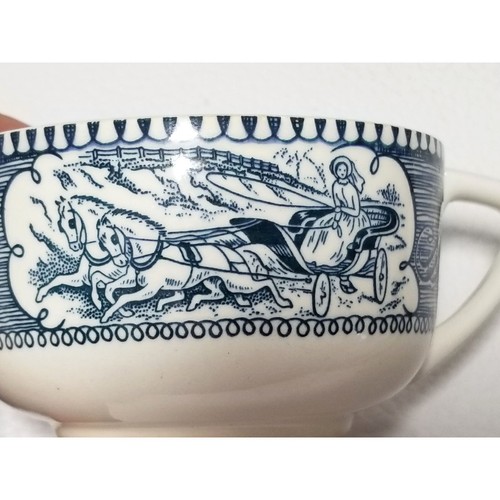 Courier and Ives Jeanette Royal China Dish Set Cup Plate Cereal Bowl Vintage - Picture 2 of 9