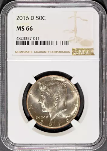 2016-D 50c Clad John F Kennedy Half MS 66 NGC # 4823357-011 + Bonus