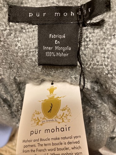 Pur Mohair Throw Blanket 70” x 50” Fringe - Picture 8 of 9