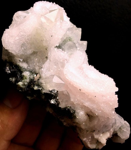 313g  Inner skeletal Elestial Candle QUARTZ Crystal Specimen&Pink calcite #214 - Picture 1 of 12