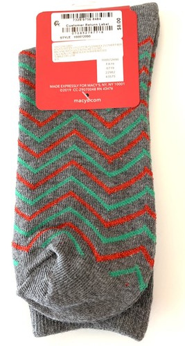 CHARTER CLUB Christmas Crew Socks Frenchie Dog Grey Size 9-11 - Picture 2 of 2